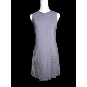 THEORY Betty Sleeveless Wool Blend Shift Career Dress Pleated At Bottom Sz 4